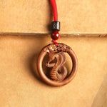 FREE Today: Ward Off Evil Spirits Peach Wood Chinese Zodiac Year Of The Horse Necklace Pendants