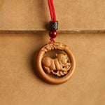 FREE Today: Ward Off Evil Spirits Peach Wood Chinese Zodiac Year Of The Horse Necklace Pendants