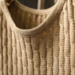 Buddha Stones Winter Patchwork Design Long Sleeve Crew Neck Women's Cotton Sweater