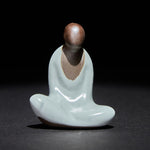 Buddha Stones Small Formless Buddha Meditating Ceramic Statue Zen Home Decoration 4*2.5*5cm