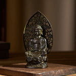 Buddha Stones Tathagata Buddha Alloy Statue Zen Home Decoration 9*4.5 cm