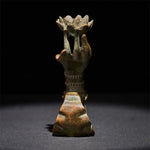 Buddha Stones Classic Buddha's Hand Lotus Alloy Home Decoration 4.7*2.9*8.4 cm