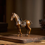 Buddha Stones Ancient Year of the Horse Alloy Home Decoration 7.5*2.6*7 cm