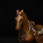 Buddha Stones Ancient Year of the Horse Alloy Home Decoration 7.5*2.6*7 cm