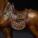 Buddha Stones Ancient Year of the Horse Alloy Home Decoration 7.5*2.6*7 cm