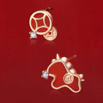 Buddha Stones 925 Sterling Silver Year Of The Horse Red String Red Agate Coin Charm Luck Bracelet
