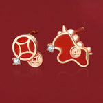 Buddha Stones 925 Sterling Silver Year Of The Horse Red String Red Agate Coin Charm Luck Bracelet