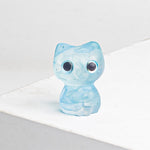Buddha Stones Crystal Drip Resin Small Cat Purification Decoration Statue