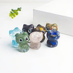 Buddha Stones Crystal Drip Resin Small Cat Purification Decoration Statue