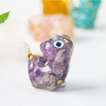 Buddha Stones Crystal Drip Resin Small Cat Serenity Fulfilment Decoration Statue
