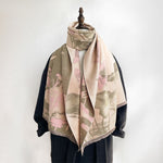 Buddha Stones Fall Lotus Koi Fish Dragonfly Pattern Cozy Scarf Shawl