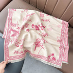 Buddha Stones Winter Birds Bamboo Leaves Vines Pattern Soft Scarf Shawl
