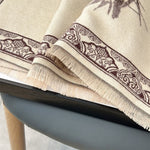 Buddha Stones Winter Birds Bamboo Leaves Vines Pattern Soft Scarf Shawl