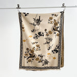 Buddha Stones Winter Birds Bamboo Leaves Vines Pattern Soft Scarf Shawl