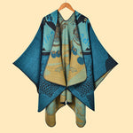 Buddha Stones Winter Koi Fish Waves Pattern Warm Cozy Scarf Shawl