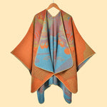 Buddha Stones Winter Koi Fish Waves Pattern Warm Cozy Scarf Shawl