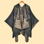 Buddha Stones Winter Koi Fish Waves Pattern Warm Cozy Scarf Shawl