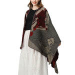 Buddha Stones Winter Koi Fish Waves Pattern Warm Cozy Scarf Shawl