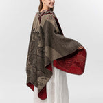 Buddha Stones Winter Koi Fish Waves Pattern Warm Cozy Scarf Shawl
