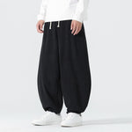 Buddha Stones Fall Solid Color Corduroy Men's Harem Pants With Pockets