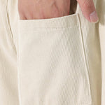 Buddha Stones Fall Solid Color Corduroy Men's Harem Pants With Pockets