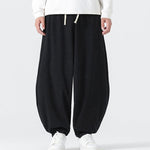 Buddha Stones Fall Solid Color Corduroy Men's Harem Pants With Pockets