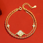 Buddha Stones 925 Sterling Silver Year Of The Horse Red Agate Hetian Jade Confidence Bracelet