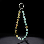 Buddha Stones Green Strawberry Quartz Citrine Beaded Soothing Key Chain Phone Hanging Decoration
