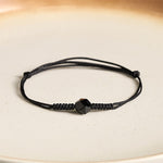 Buddha Stones Natural Black Obsidian String Braided Strength Bracelet