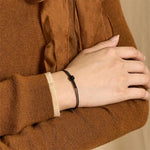 Buddha Stones Natural Black Obsidian String Braided Strength Bracelet