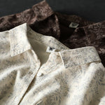 Buddha Stones Fall Floral Print Design Buttons Women's Cotton Long Sleeve Shirt