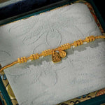 Buddha Stones 24k Gold Plated Brass Fu Character Lucky Charm Blessing Bracelet