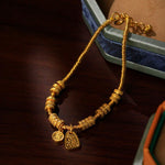 Buddha Stones 24k Gold Plated Brass Fu Character Lucky Charm Blessing Bracelet