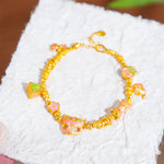 Buddha Stones 24k Gold Plated Brass Fox Fu Character Ruyi Charm Luck Bracelet