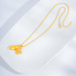 Buddha Stones 24k Gold Plated Brass Pixiu Cross Dorje Vajra Wealth Chain Pendant Necklace