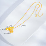 Buddha Stones 24k Gold Plated Brass Pixiu Cross Dorje Vajra Wealth Chain Pendant Necklace