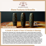 Buddha Stones 24k Gold Plated Brass Nine-eye Dzi Bead Auspicious Pattern Wealth Pendant Necklace
