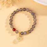 Buddha Stones Gray Agate Red Agate Chalcedony Balance Bracelet