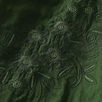 Buddha Stones Embroidered Flower Vine Pattern Long Sleeve Women's Lapel Shirt