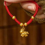 Buddha Stones Golden Year Of The Horse Red String Copper Strength Braided Bracelet
