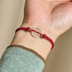 Buddha Stones Peace Buckle White Agate Flat Knot Diamond Knot Red String Connection Bracelet
