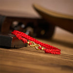 Buddha Stones "May Endless Luck Find You" Infinity Charm Brass Red String Bracelet Includes Gift Message Card