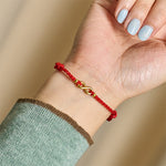 Buddha Stones "May Endless Luck Find You" Infinity Charm Brass Red String Bracelet Includes Gift Message Card
