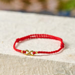 Buddha Stones "May Endless Luck Find You" Infinity Charm Brass Red String Bracelet Includes Gift Message Card