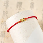 Buddha Stones "May Endless Luck Find You" Infinity Charm Brass Red String Bracelet Includes Gift Message Card