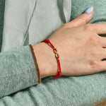Buddha Stones "May Endless Luck Find You" Infinity Charm Brass Red String Bracelet Includes Gift Message Card