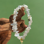 Buddha Stones Irregular Crystal Flower Design Amethyst White Crystal Balance Bracelet