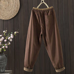 Buddha Stones Plain Cotton Women's Harem Thermal Pants With Pockets
