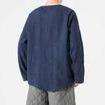 Buddha Stones Men's Chinese Frog-Button Plain Design Cotton Long Sleeve T-Shirt Zen Clothing