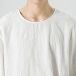 Buddha Stones Men's Chinese Frog-Button Plain Design Cotton Long Sleeve T-Shirt Zen Clothing